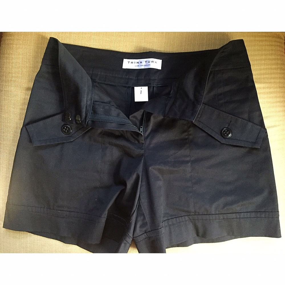 Trina Turk black midi shorts